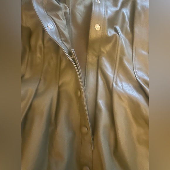 - Veronica Beard Ameeta Dress in Stone Army- faux leather size 14 - Picture 12 of 16